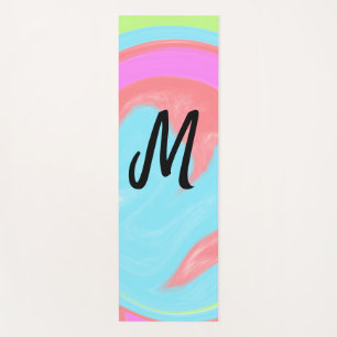 simple minimal monogram logo personalized baking yoga mat