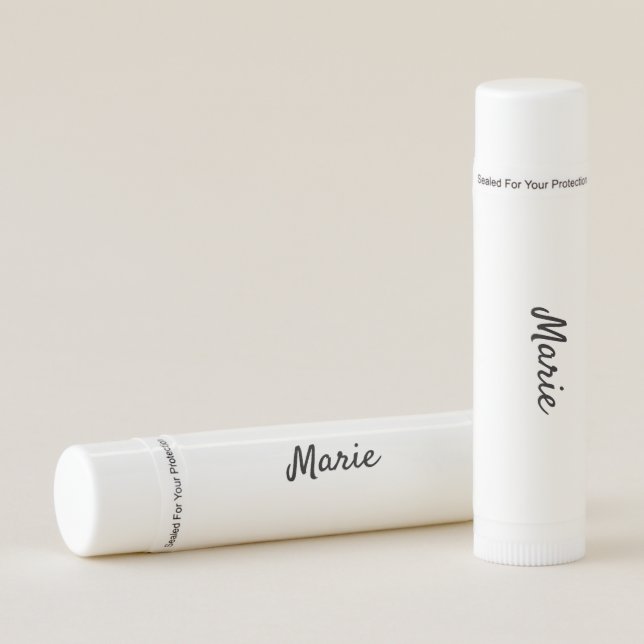 simple minimal monogram logo personalized  lip bal balm (Front)