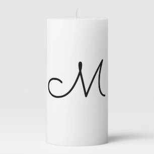 simple minimal monogram logo personalized pillar candle