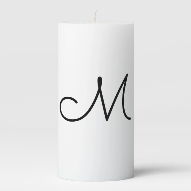 simple minimal monogram logo personalized   pillar candle (Front)