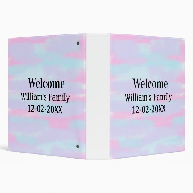 simple minimal monogram logo personalized welcome 3 ring binder (Background)