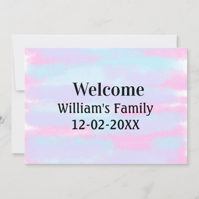 simple minimal monogram logo personalized welcome holiday card (Front)
