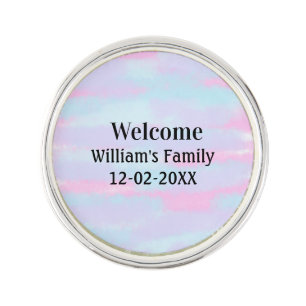 simple minimal monogram logo personalized welcome lapel pin