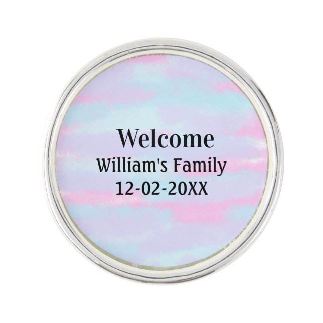 simple minimal monogram logo personalized welcome lapel pin (Front)