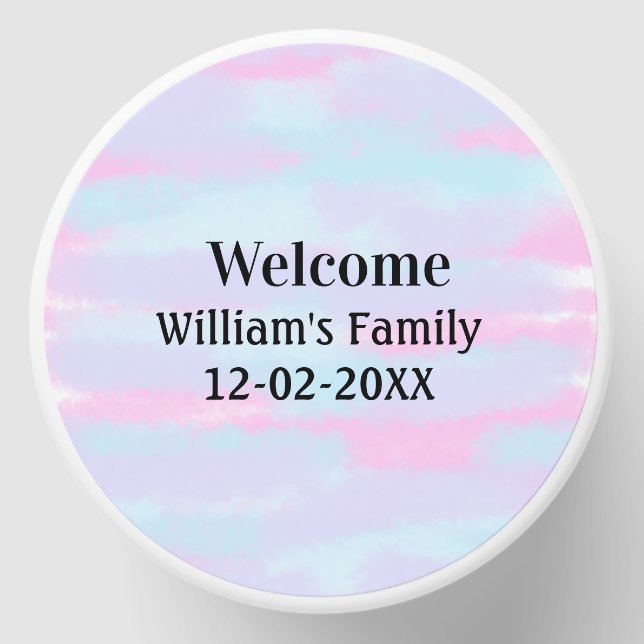 simple minimal monogram logo personalized welcome mini candle favors (Front)