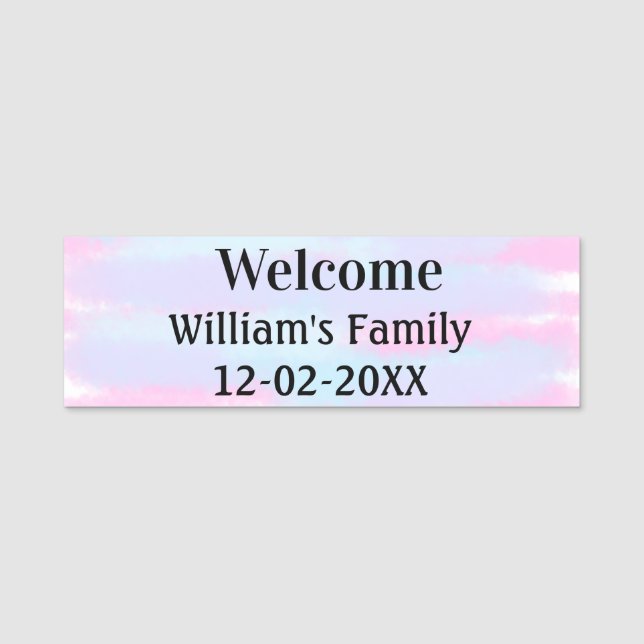 simple minimal monogram logo personalized welcome name tag (Front)
