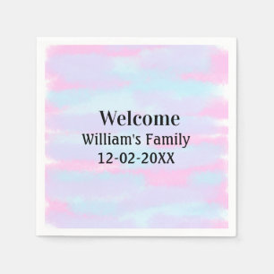 simple minimal monogram logo personalized welcome napkins