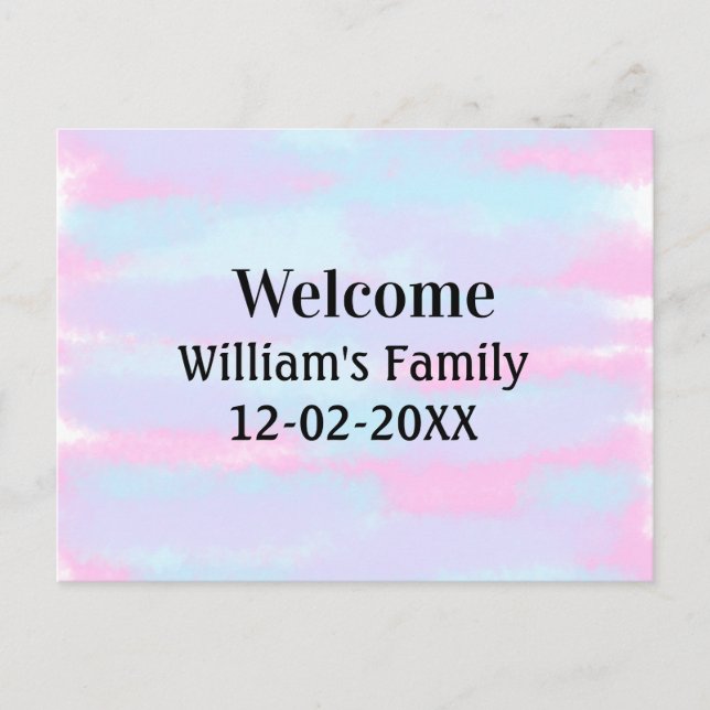 simple minimal monogram logo personalized welcome postcard (Front)