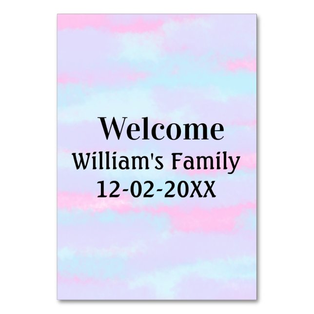 simple minimal monogram logo personalized welcome table number (Front)