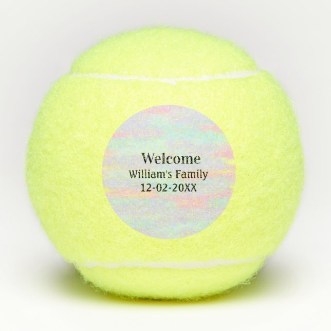 simple minimal monogram logo personalized welcome tennis balls (Front)