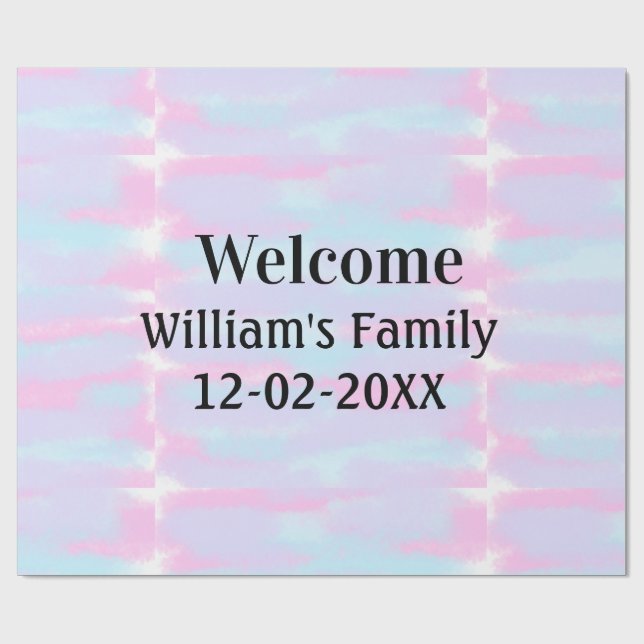 simple minimal monogram logo personalized welcome wrapping paper (Flat)