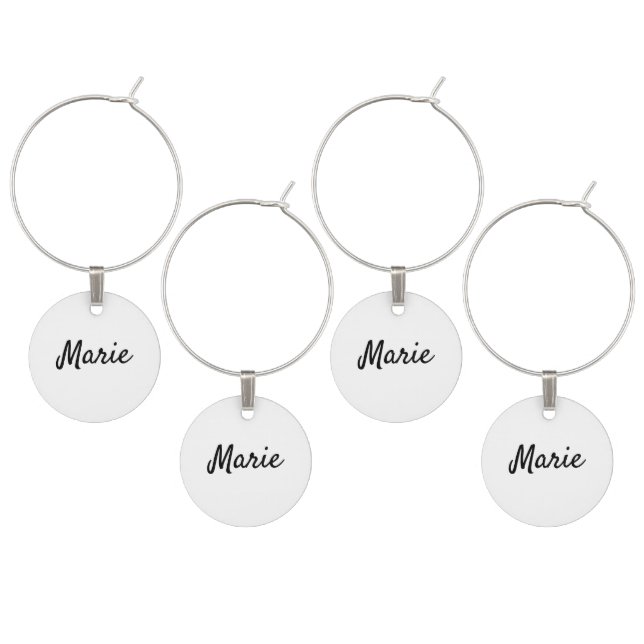simple minimal monogram logo personalized  wine ch charm (Staggered)