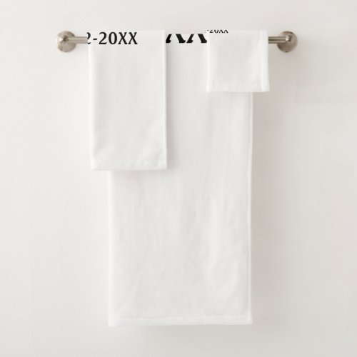 simple minimal monogram mrs Mr name date year Thro Bath Towel Set