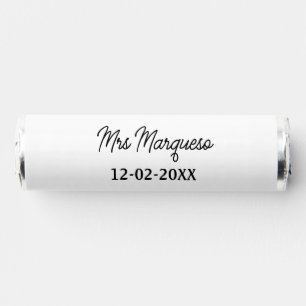 simple minimal monogram mrs Mr name date year Thro Breath Savers® Mints