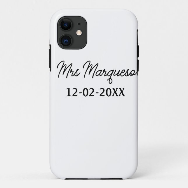 simple minimal monogram mrs Mr name date year Thro Case-Mate iPhone Case (Back)