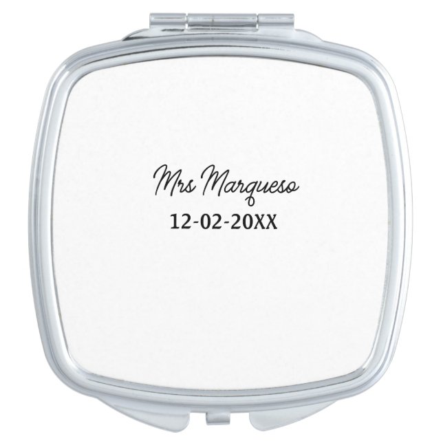 simple minimal monogram mrs Mr name date year Thro Compact Mirror (Front)