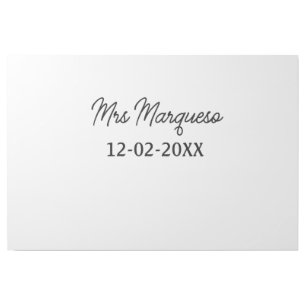 simple minimal monogram mrs Mr name date year Thro Gallery Wrap