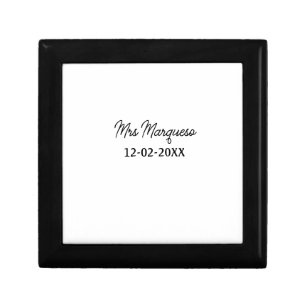 simple minimal monogram mrs Mr name date year Thro Gift Box