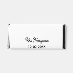 simple minimal monogram mrs Mr name date year Thro Hershey Bar Favors