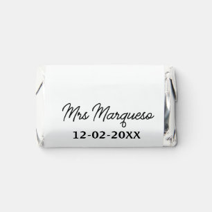 simple minimal monogram mrs Mr name date year Thro Hershey's Miniatures