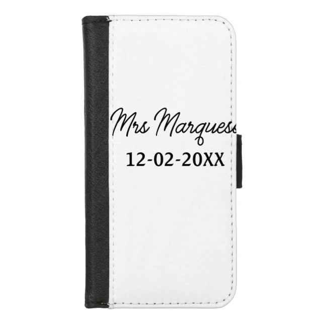 simple minimal monogram mrs Mr name date year Thro iPhone Wallet Case (Front)