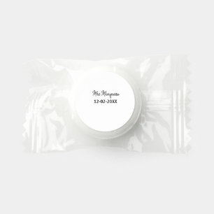 simple minimal monogram mrs Mr name date year Thro Life Saver® Mints