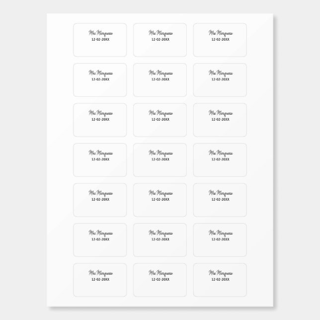 simple minimal monogram mrs Mr name date year Thro Matchboxes (Sticker Sheet)