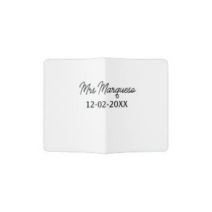 simple minimal monogram mrs Mr name date year Thro Passport Holder