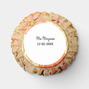 simple minimal monogram mrs Mr name date year Thro Reese's Peanut Butter Cups