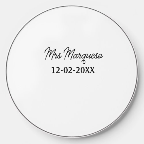 simple minimal monogram mrs Mr name date year Thro Wireless Charger