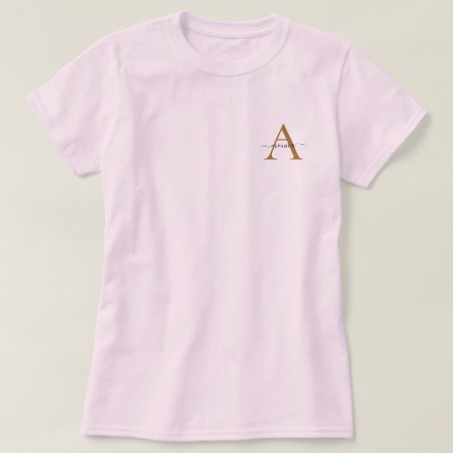 Simple Minimal Monogram Name Initial T_Shirt