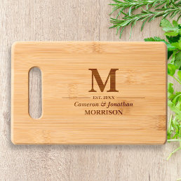 Simple Minimal Monogram, Personalized Names, Text Cutting Board