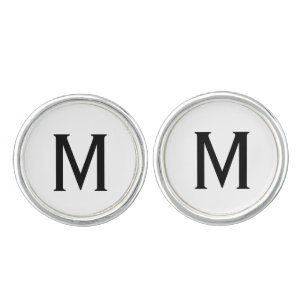 simple minimal monogram wedding elegant favor cufflinks