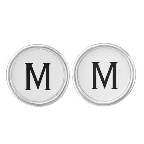 simple minimal monogram wedding elegant favor cufflinks