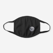 Simple minimal moon black cotton face mask (Front)