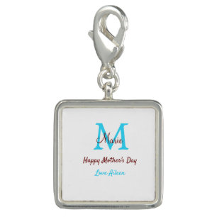 simple minimal mother's day blue monogram pink nam charm