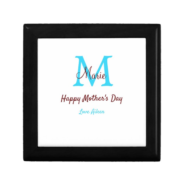 simple minimal mother's day blue monogram pink nam gift box (Front)