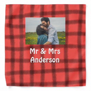 Simple minimal mr and mrs add your name photo red bandana