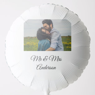 Simple minimal mr and mrs add your name photo wedd balloon