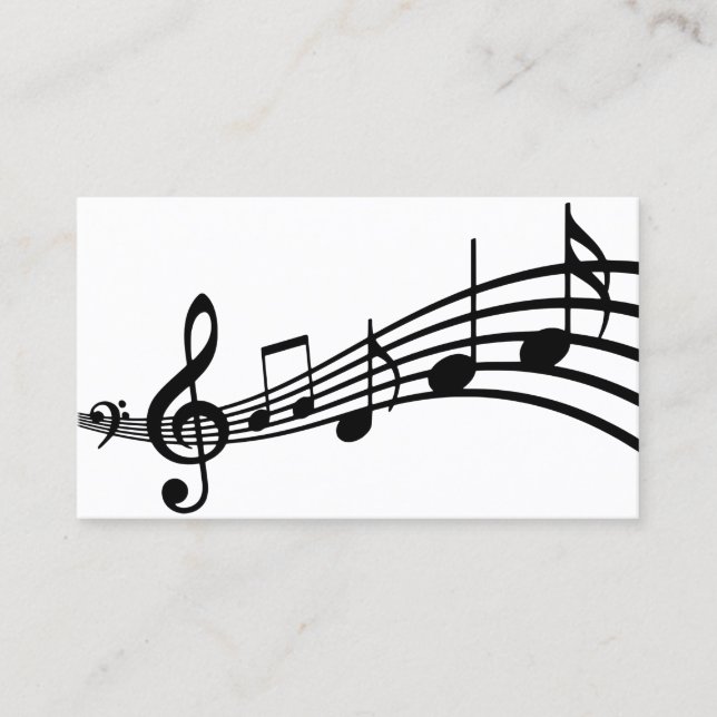 Simple Minimal Musical Notes | Business Card (Front)