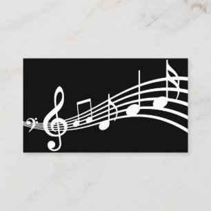 Simple Minimal Musical Notes Business Card