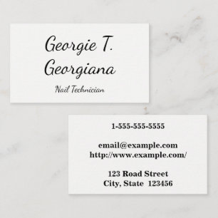 Simple & Minimal Nail Technician Business Card