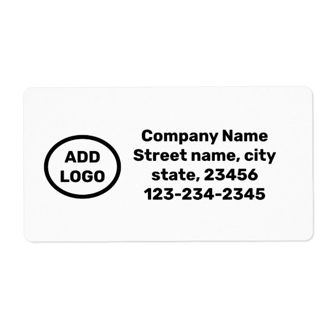 simple minimal name here custom LOGO SHIPPING Label (Front)