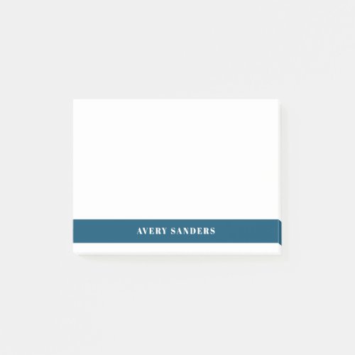 Simple Minimal Navy Blue Modern Color Block Post_it Notes