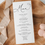 Simple Minimal Neutral Blush Wedding Dinner Menu<br><div class="desc">Designed to coordinate with our Romantic Script wedding collection,  this customizable Menu card,  features a sweeping script calligraphy text paired with a classy serif font in black with a dewy blush back with a customizable monogram. Matching items available.</div>