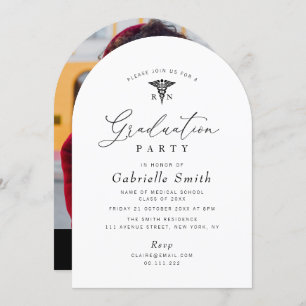 simple minimal nursing graduation party invitation
