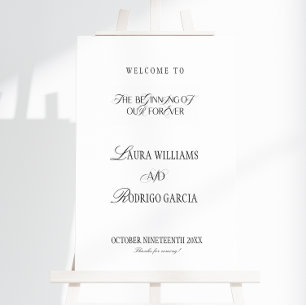 Simple Minimal Old Money Wedding Welcome Foam Board