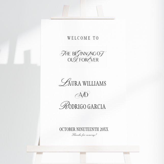 Simple Minimal Old Money Wedding Welcome Foam Board (Creator Uploaded)