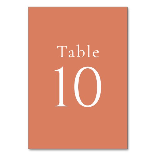 Simple Minimal Orange Citrus Wedding Table Number