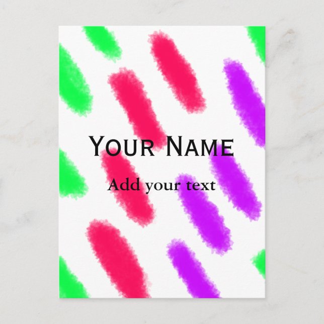 Simple minimal orange stripes watercolor add name  postcard (Front)